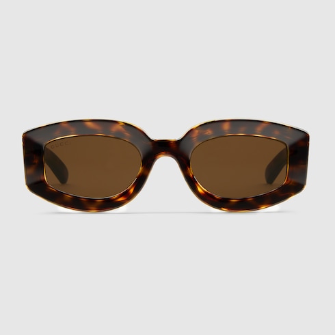 Geometric frame sunglasses in Brown Undefined | GUCCI® SI