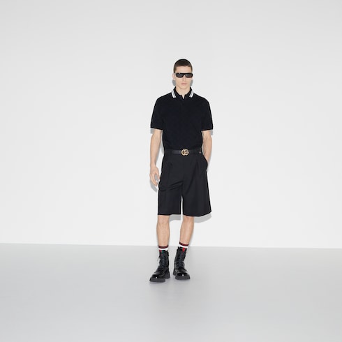 Polo en coton stretch à motif GG