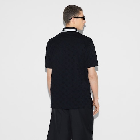 Polo en coton stretch à motif GG