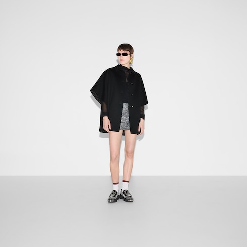Cappotto in lana e seta GG reversibile