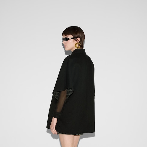 Manteau réversible en laine et soie GG