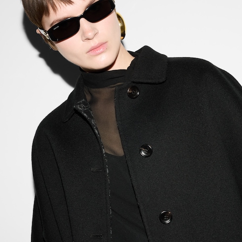 Manteau réversible en laine et soie GG