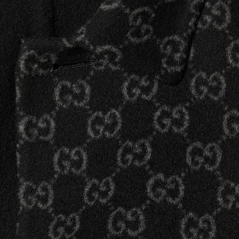 Manteau réversible en laine et soie GG