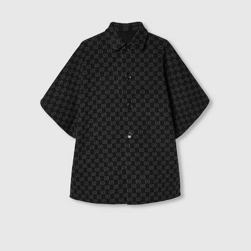 Manteau réversible en laine et soie GG