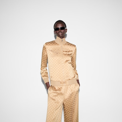 Giacca con cerniera in jacquard GG