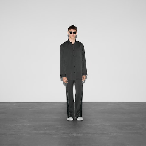Wool shirt with embroidery