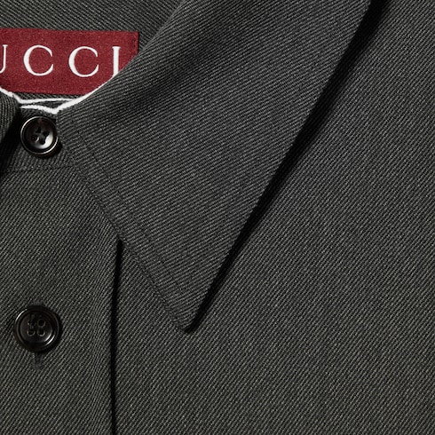 Wool shirt with embroidery