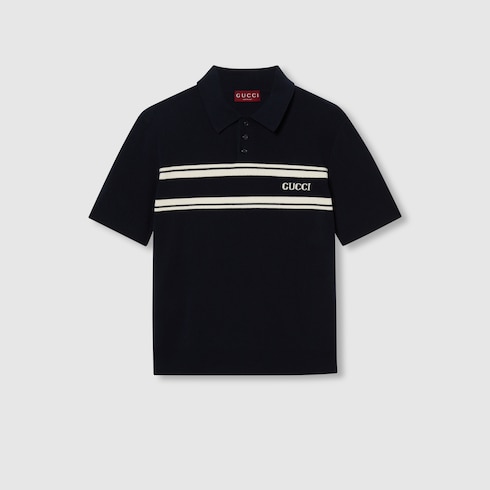 Black gucci polo shirt online