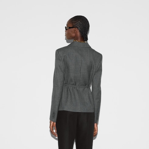 Chaqueta de botonadura sencilla de grisalla