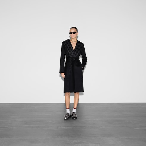 Manteau réversible dans un mélange de laine et de soie GG