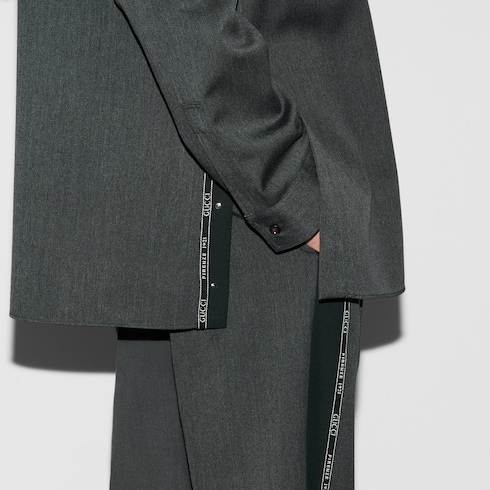 Wool shirt with embroidery
