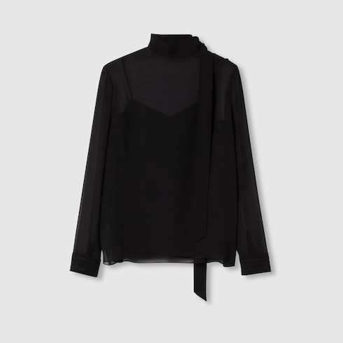 Top in georgette di seta