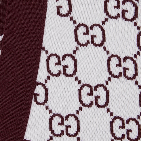 Reversible GG wool jacquard cardigan