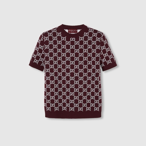 Maglia reversibile in lana GG jacquard