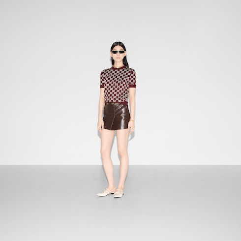 Maglia reversibile in lana GG jacquard