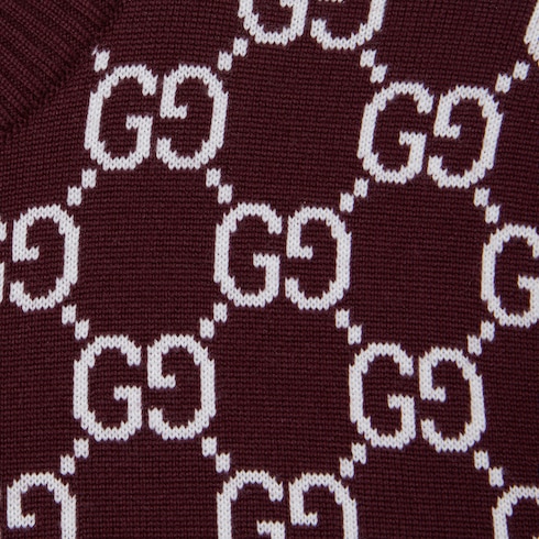 Maglia reversibile in lana GG jacquard