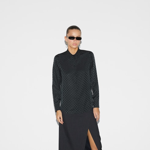 Camicia in crêpe di seta GG