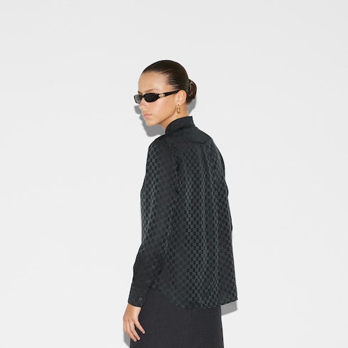 Chemise en crêpe de soie GG