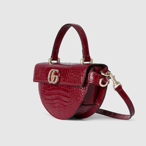 〔オフィディア〕 スーパーミニバッグ ロッソ アンコーラ GG Emblem mini shoulder bag in Rosso Ancora red GG leather