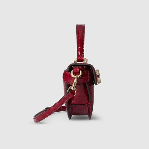〔オフィディア〕 スーパーミニバッグ ロッソ アンコーラ GG Emblem mini shoulder bag in Rosso Ancora red GG leather