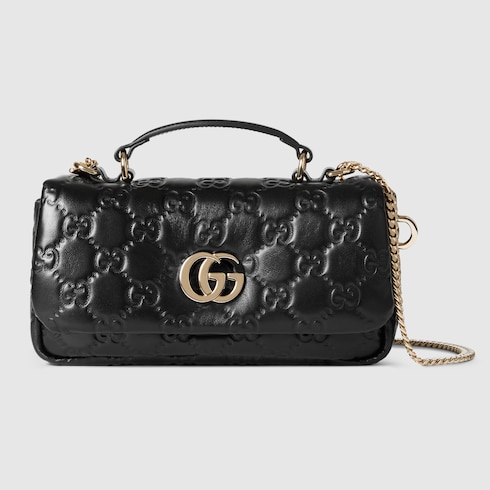 GG Milano Mini Henkeltasche in schwarzes Leder GUCCI DE