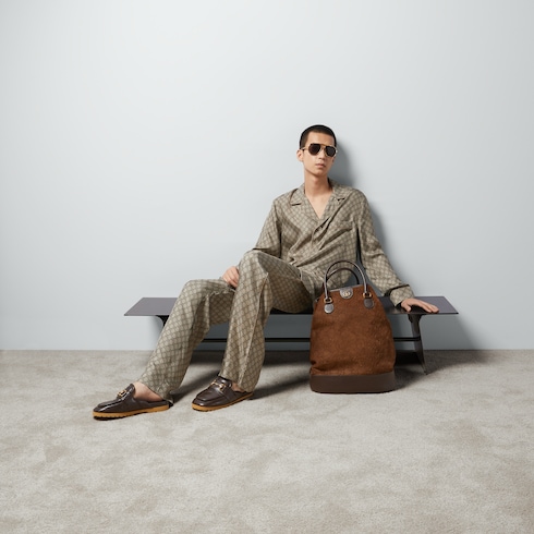 Pantalón de seda con motivo GG Supreme