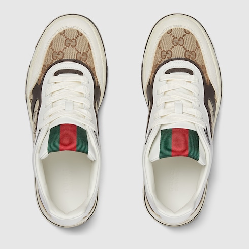 Women s Gucci Re Web sneaker in Beige Suede GUCCI SI