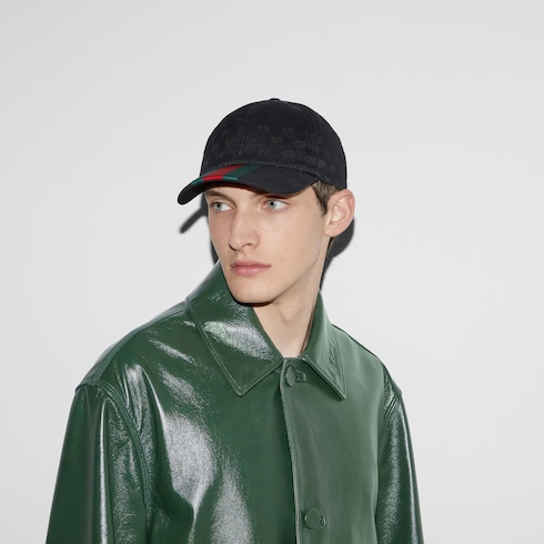 Nylon baseball hat with Gucci logo in black | GUCCI® Australia