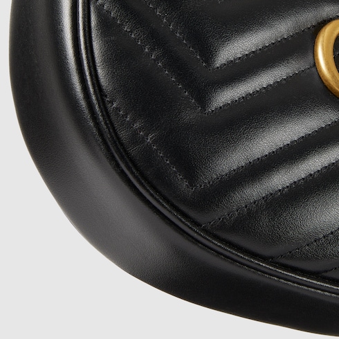 GG Marmont half-moon-shaped mini bag in black leather | GUCCI® US