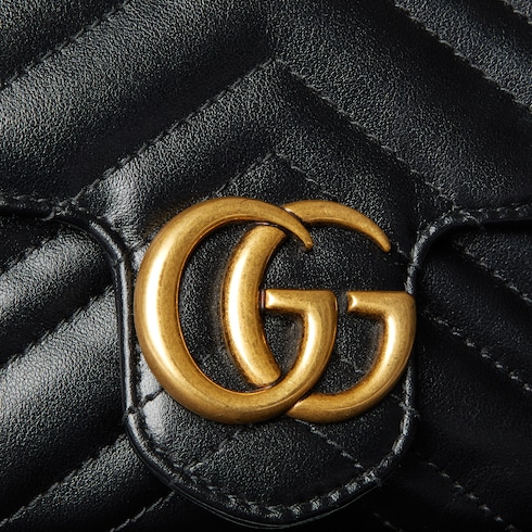 GG Marmont Mini-Tasche in schwarzes Leder | GUCCI® DE 