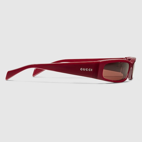 Gafas de sol con montura rectangular en rojo Rosso Ancora GUCCI ES