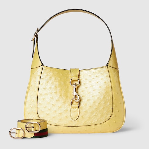 Gucci Jackie ostrich shoulder bag Detail 5