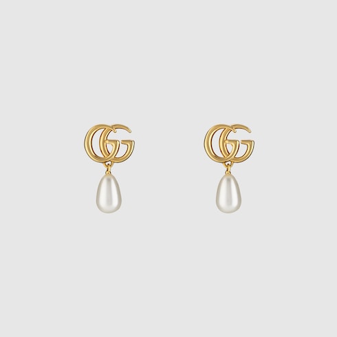 GG Marmont pearl drop earrings