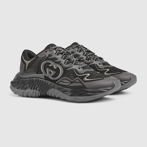 Men's Gucci Ripple sneaker in Black Fabric | GUCCI® SI