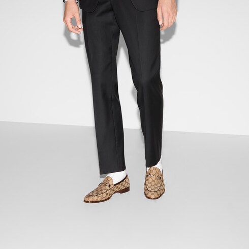 Gucci canvas loafers cheap
