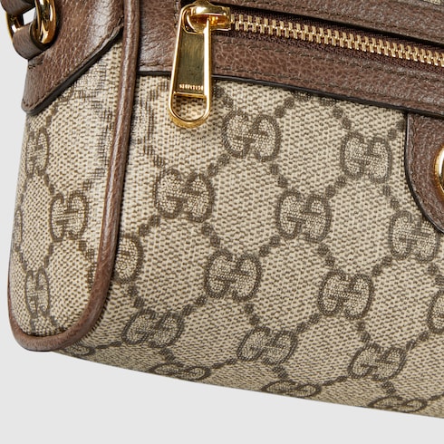 Ophidia GG Super-Mini-Schultertasche in beige- und 