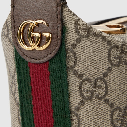 Ophidia GG Super-Mini-Schultertasche in beige- und 