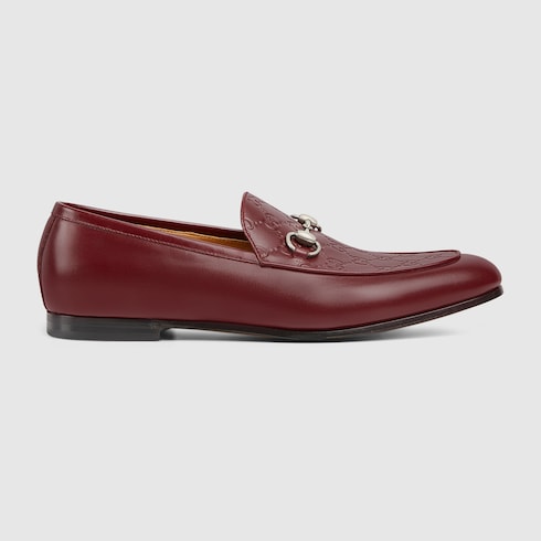 Men s loafer with Horsebit in Bordeaux Leather Undefined GUCCI SI