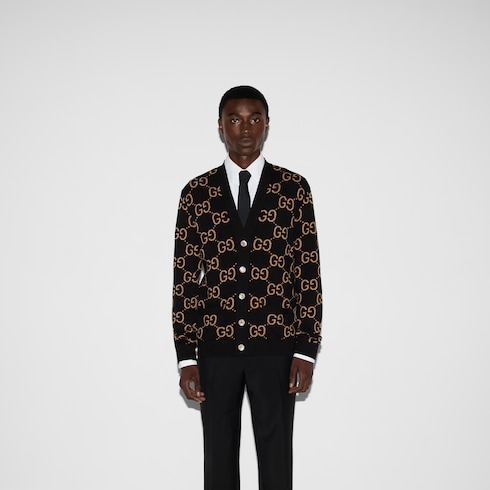 GG wool jacquard cardigan