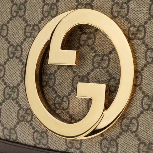 Gucci Blondie small shoulder bag in beige and ebony Supreme  