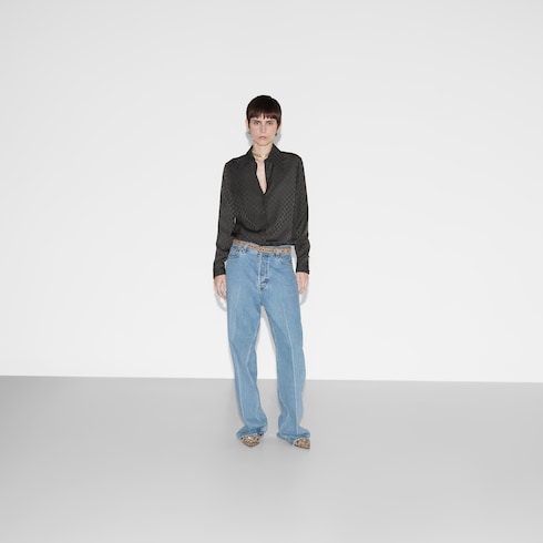 GG silk crêpe shirt