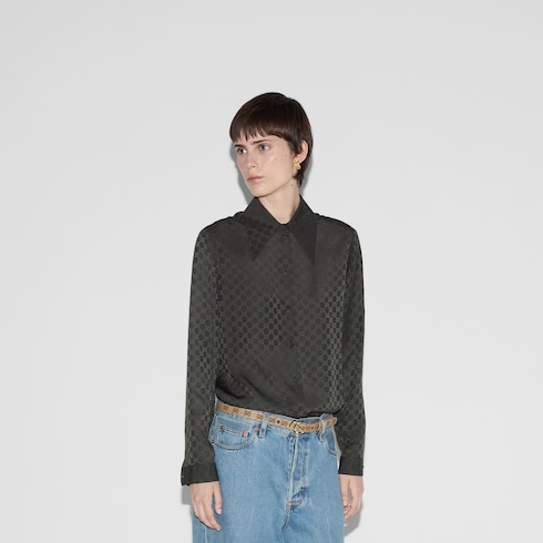 Camicia in crêpe di seta GG