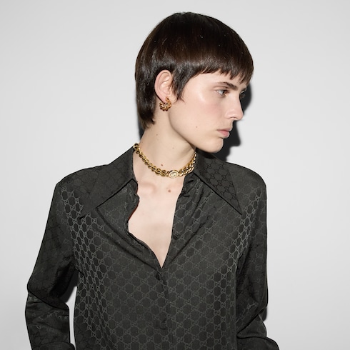 GG silk crêpe shirt