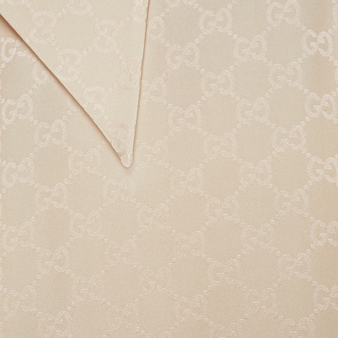 Chemise en crêpe de soie à motif GG