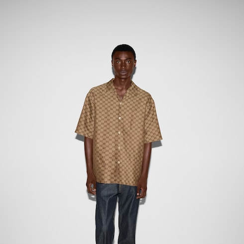 Chemise en toile en mélange de lin GG
