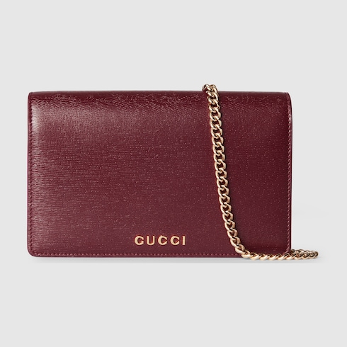 Chain wallet with Gucci script Detail 2