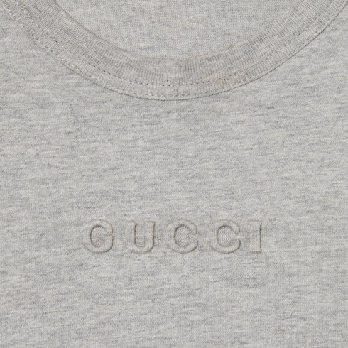 Cotton jersey embossed T-shirt Detail 7