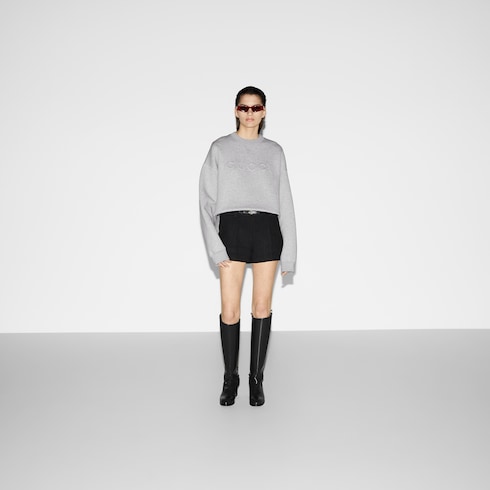 Sweat-shirt en jersey de coton embossé