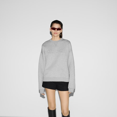 Sweat-shirt en jersey de coton embossé