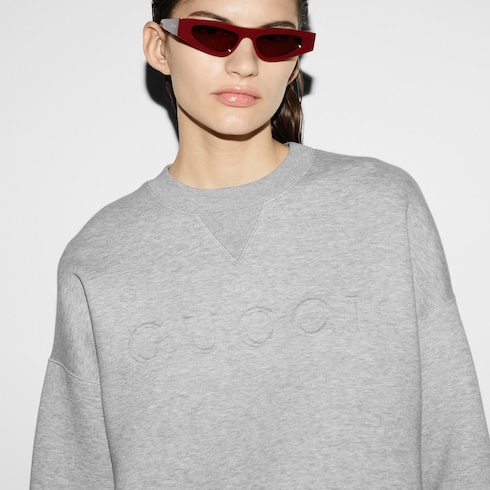 Sweat-shirt en jersey de coton embossé
